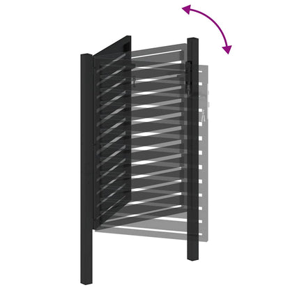 Cancello da Giardino con Serratura Nero 100x120 cm in Alluminio | homemem39