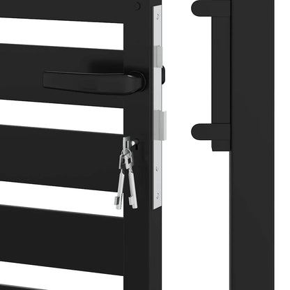 Cancello da Giardino con Serratura Nero 100x120 cm in Alluminio | homemem39