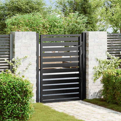Cancello da Giardino con Serratura Nero 100x120 cm in Alluminio | homemem39