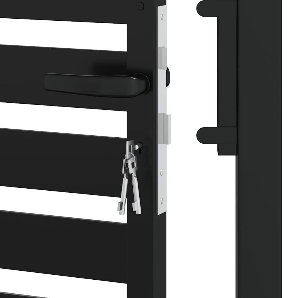 Cancello da Giardino con Serratura Nero 100x150 cm in Alluminio | homemem39