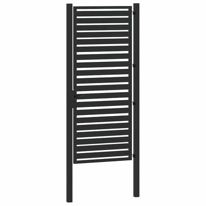 Cancello da Giardino con Serratura Nero 100x200 cm in Alluminio | homemem39