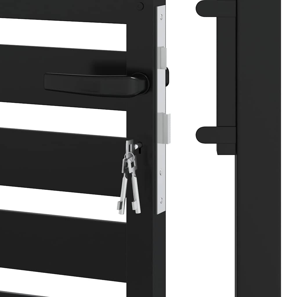 Cancello da Giardino con Serratura Nero 100x200 cm in Alluminio | homemem39