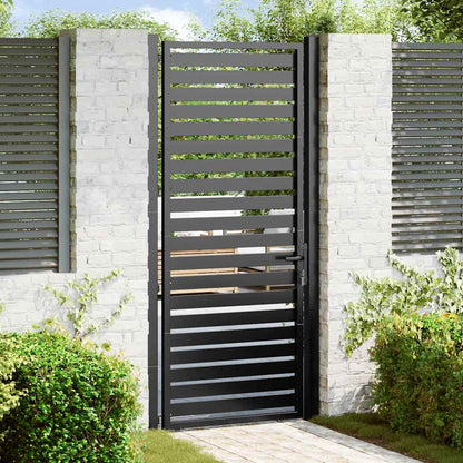 Cancello da Giardino con Serratura Nero 100x200 cm in Alluminio | homemem39
