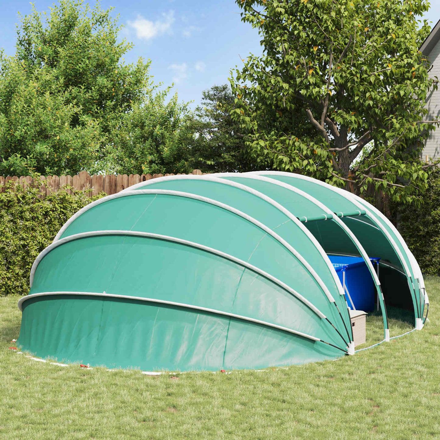 Tenda da piscina a cupola Blu 538 x 440 x 204 cm