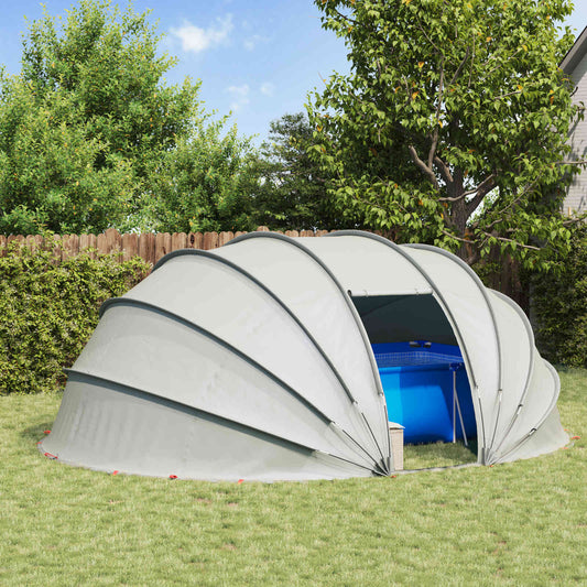 Tenda da piscina a cupola Grigio 538 x 440 x 204 cm | homemem39