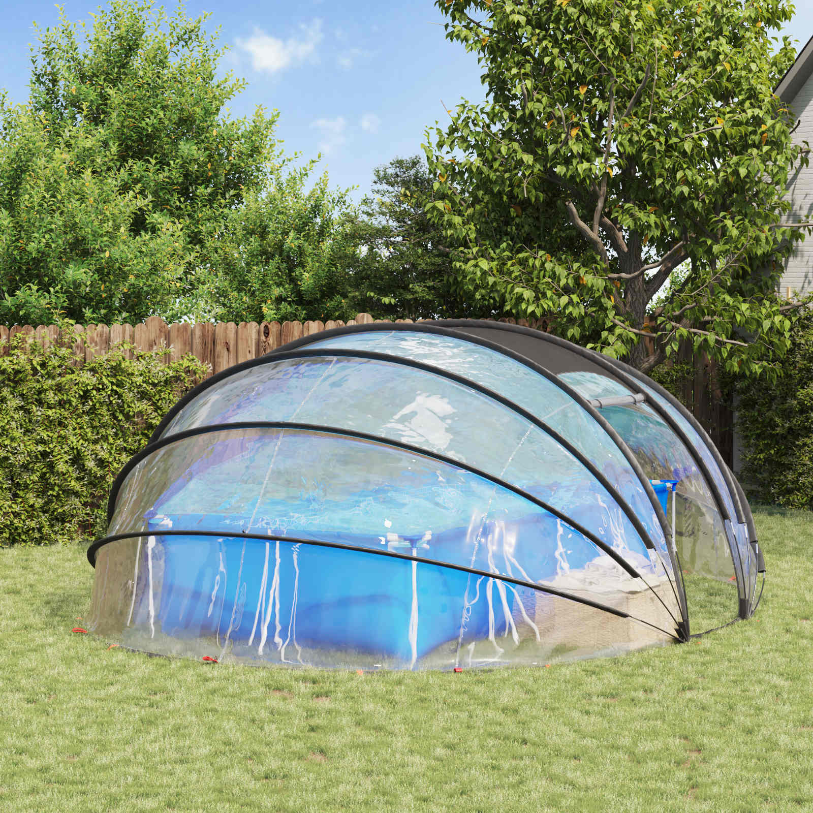 Tenda da piscina a cupola Trasparente 538 x 440 x 204 cm PVC | homemem39
