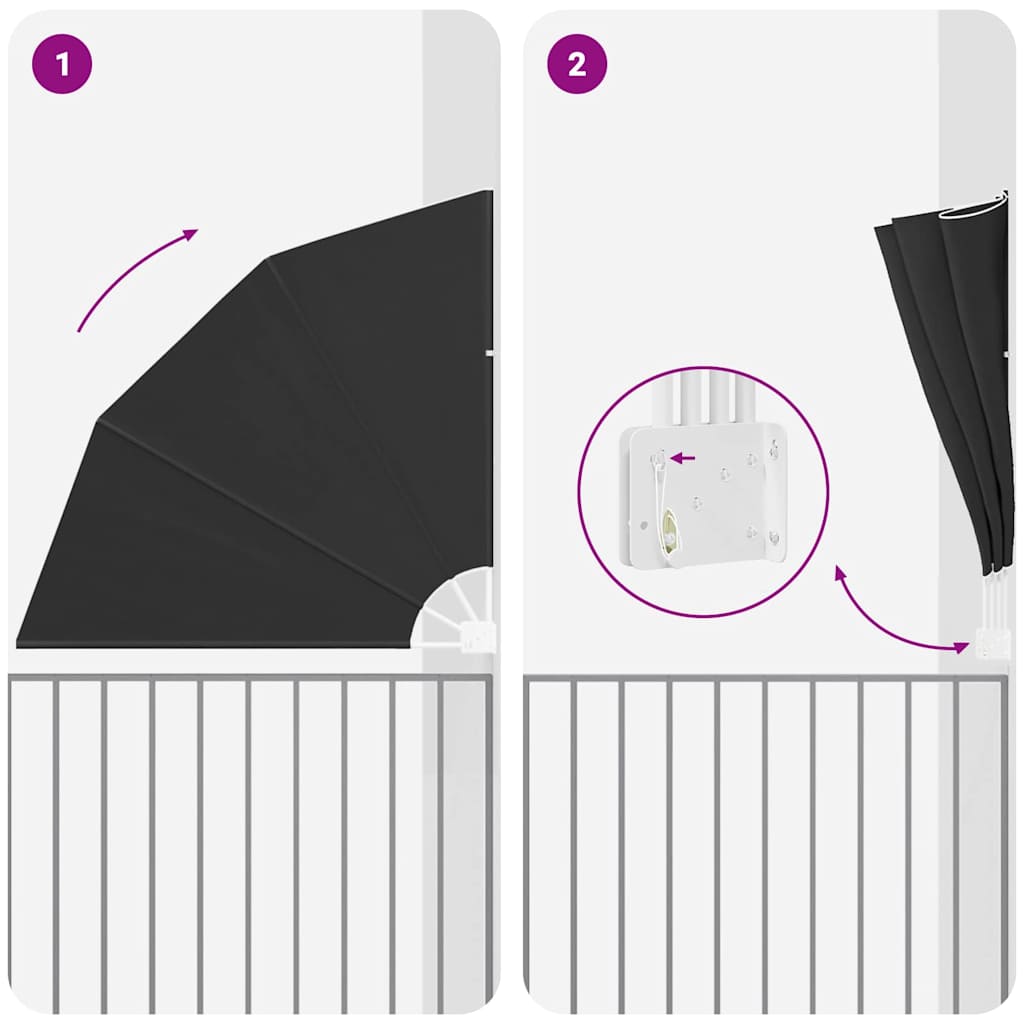 Schermo di Privacy per Balcone Antracite 160 x 160 cm Tessuto