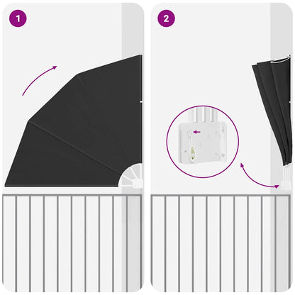 Schermo di Privacy per Balcone Antracite 160 x 160 cm Tessuto