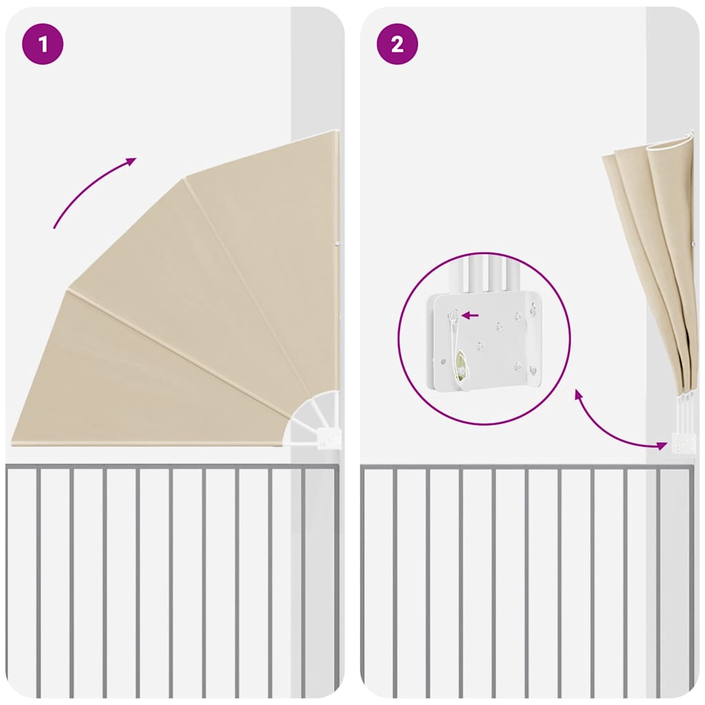 Schermo di Privacy per Balcone Beige 160 x 160 cm Tessuto