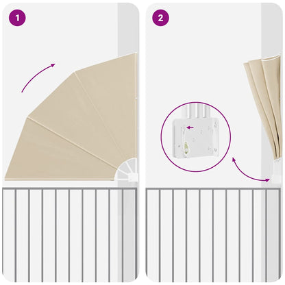 Schermo di Privacy per Balcone Beige 160 x 160 cm Tessuto