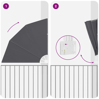 Schermo di Privacy per Balcone Nero 140 x 140 cm Tessuto