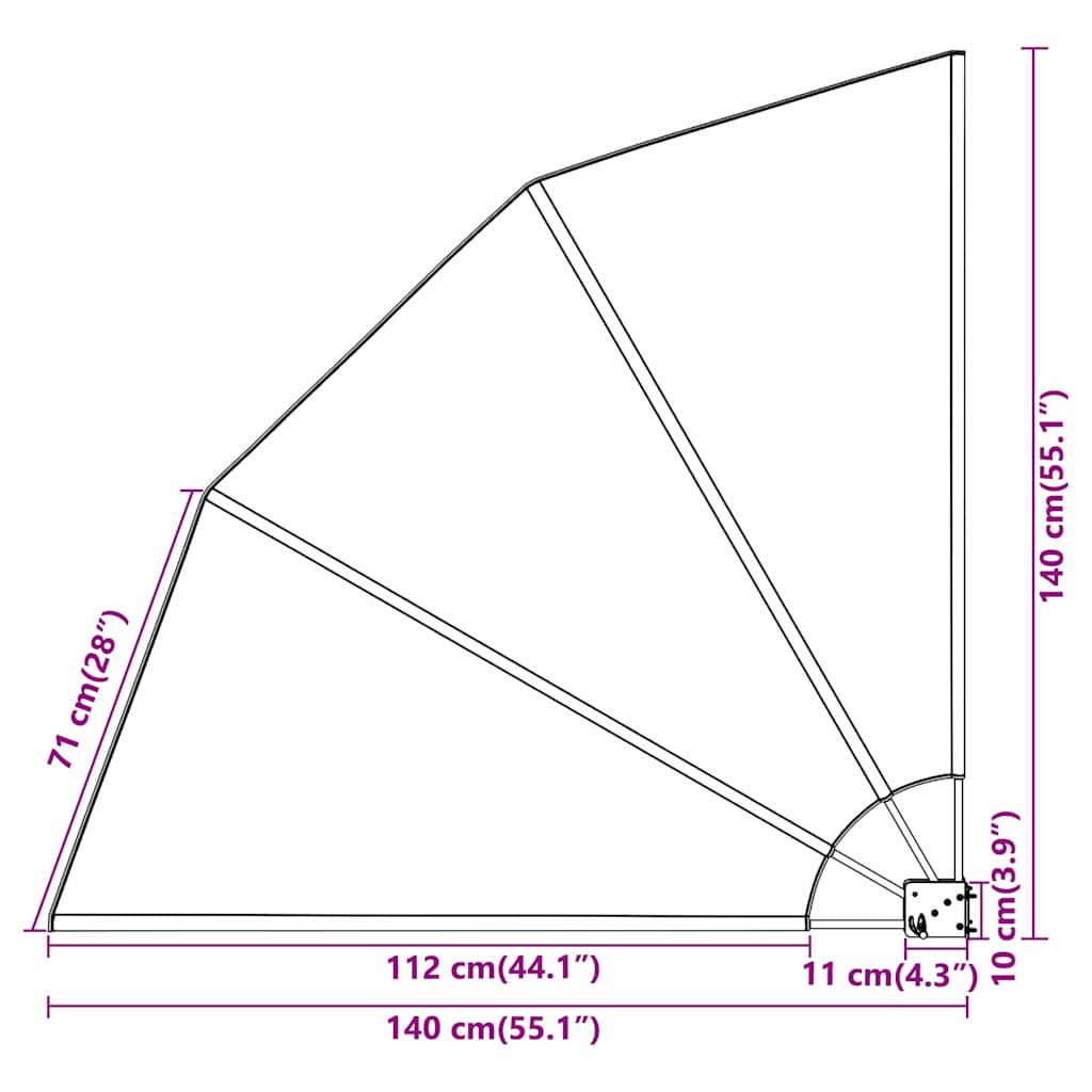 Schermo di Privacy per Balcone Nero 140 x 140 cm Tessuto
