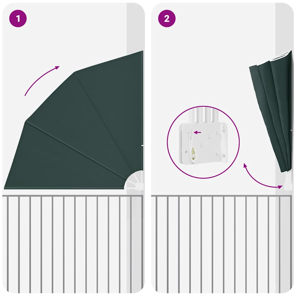 Schermo di Privacy per Balcone Verde scuro 210 x 210 cm Tessuto