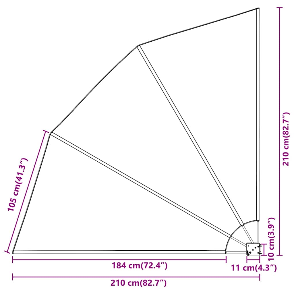 Schermo di Privacy per Balcone Bianco 210 x 210 cm Tessuto