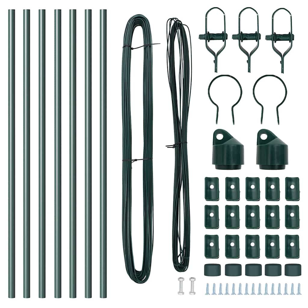 Palo della recinzione 7 pcs Verde Acciaio | homemem39