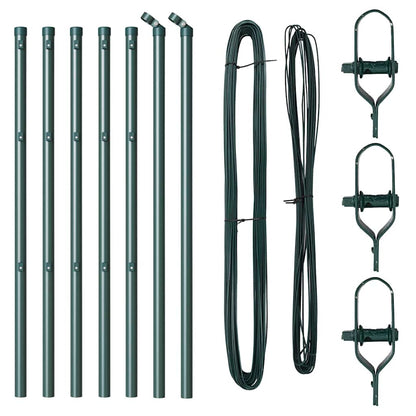 Palo della recinzione 7 pcs Verde Acciaio | homemem39