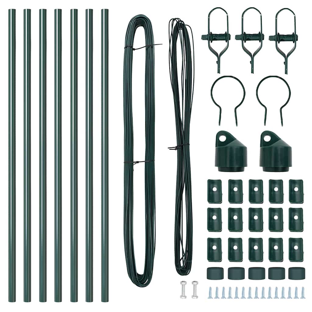 Palo della recinzione 7 pcs Verde Acciaio | homemem39