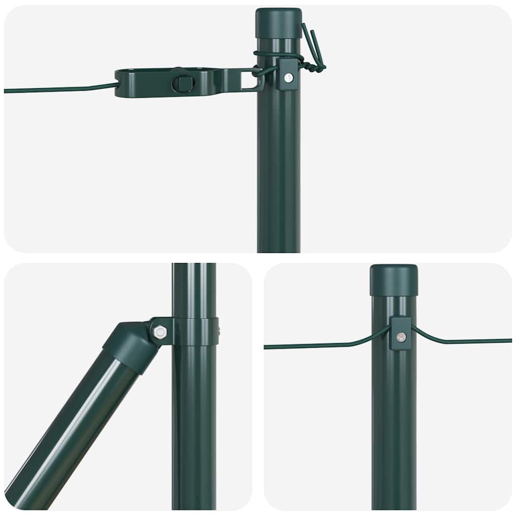 Palo della recinzione 7 pcs Verde Acciaio | homemem39
