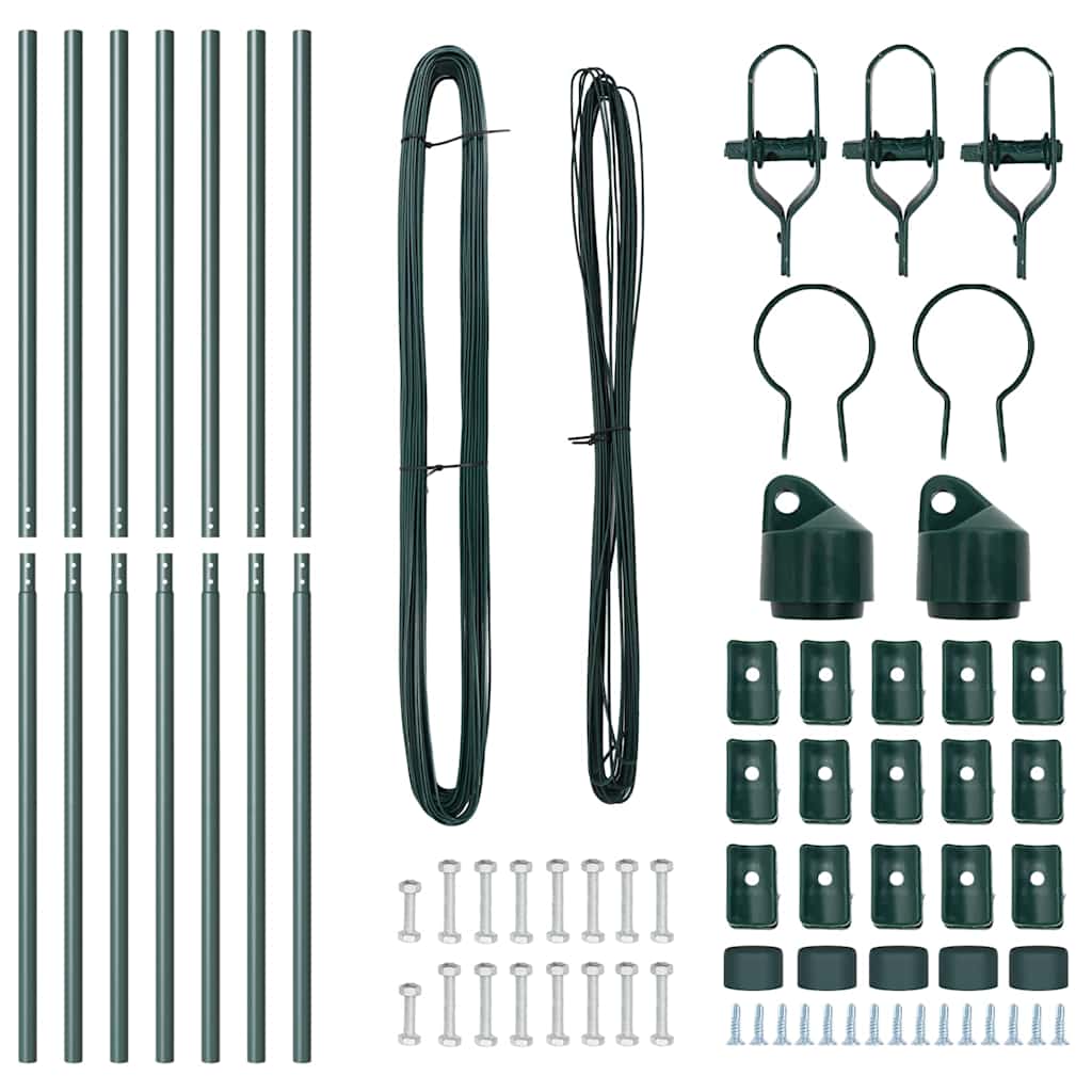 Palo della recinzione 7 pcs Verde Acciaio | homemem39
