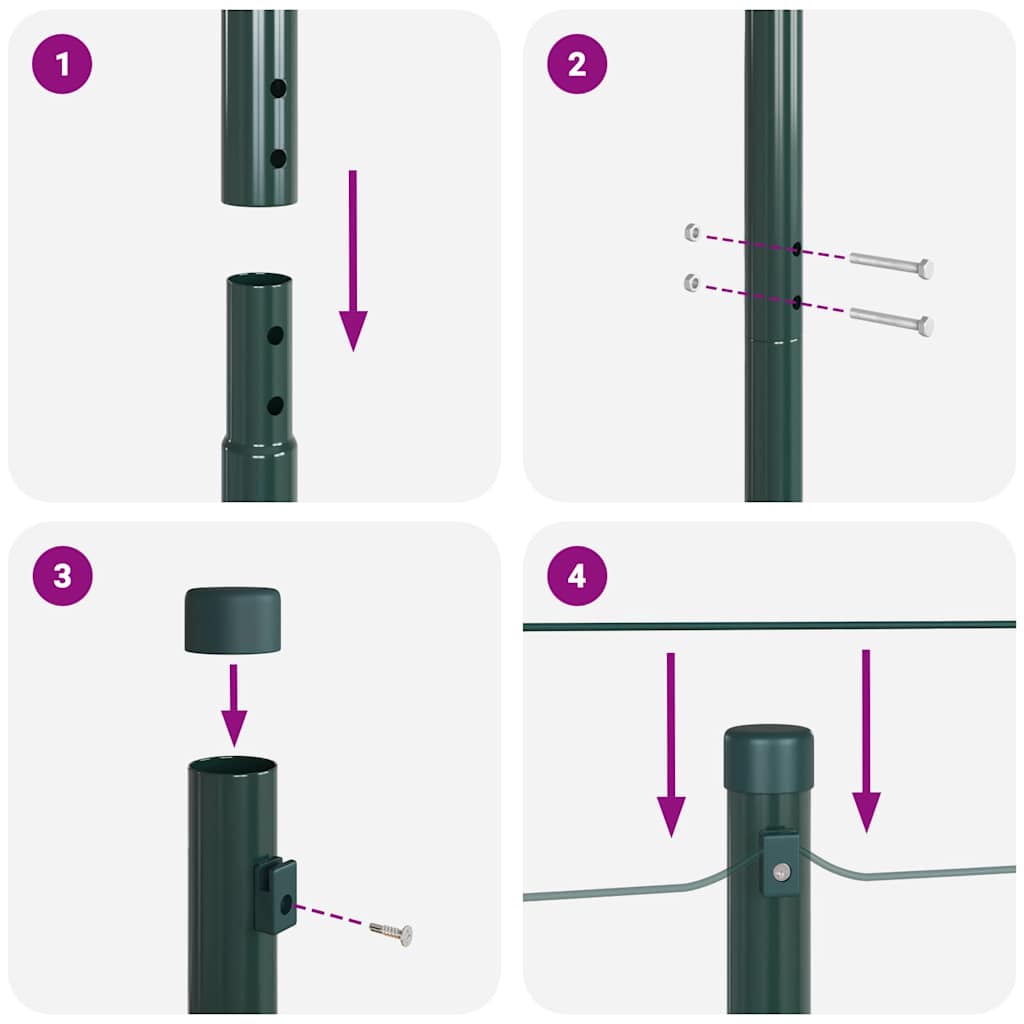 Palo della recinzione 13 pcs Verde Acciaio | homemem39