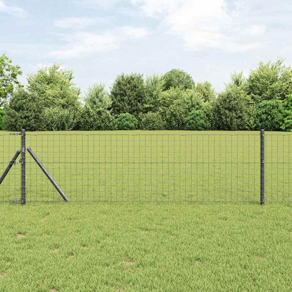 Palo della recinzione 7 pcs Grigio Acciaio | homemem39