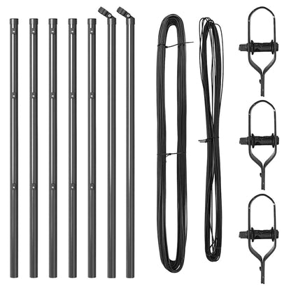 Palo della recinzione 7 pcs Grigio Acciaio | homemem39