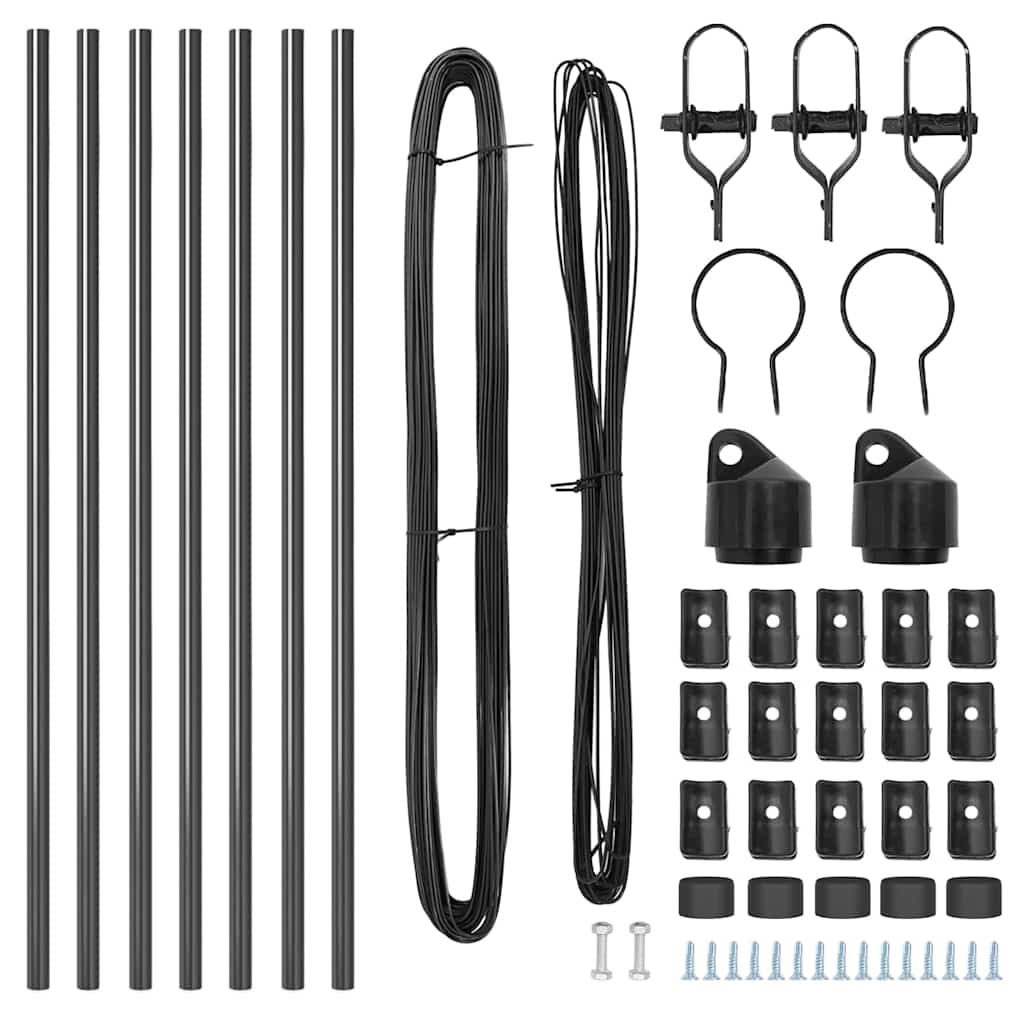 Palo della recinzione 7 pcs Grigio Acciaio | homemem39