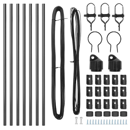 Palo della recinzione 7 pcs Grigio Acciaio | homemem39