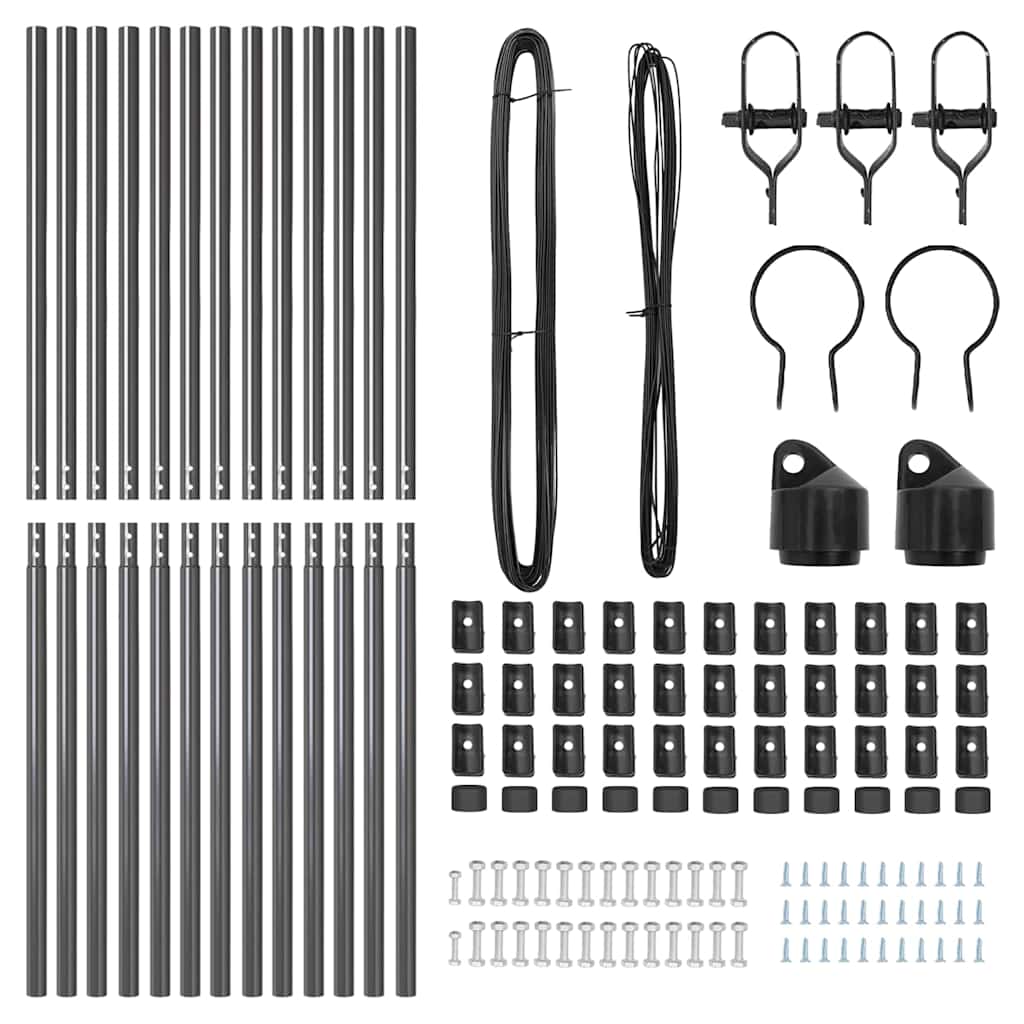 Palo della recinzione 13 pcs Grigio Acciaio | homemem39