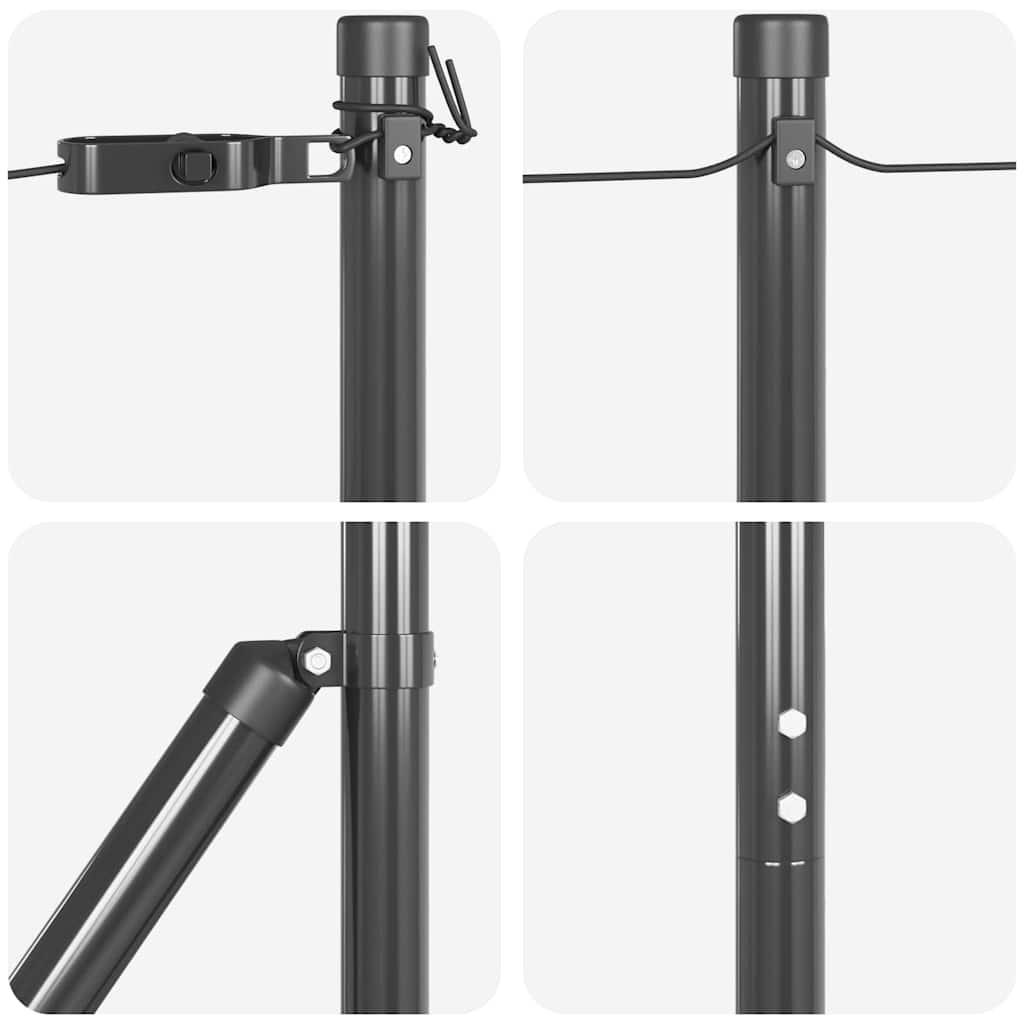 Palo della recinzione 7 pcs Grigio Acciaio | homemem39