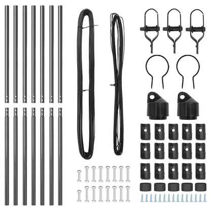 Palo della recinzione 7 pcs Grigio Acciaio | homemem39