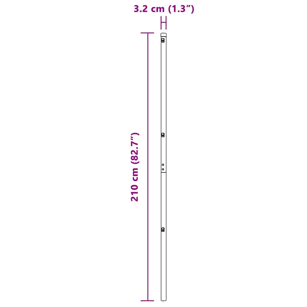 Palo della recinzione 13 pcs Grigio Acciaio | homemem39