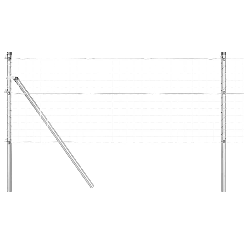 Palo della recinzione 7 pcs Argento Acciaio | homemem39
