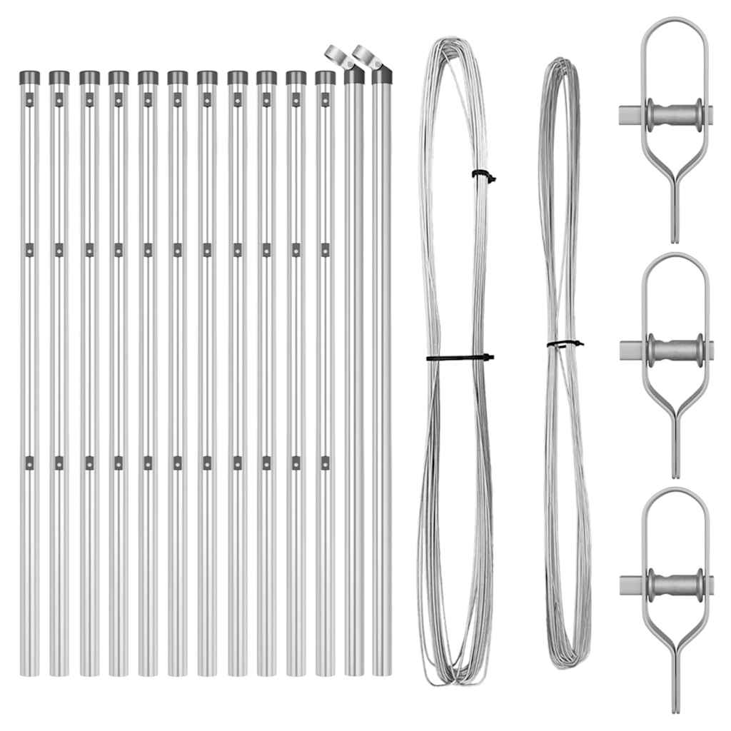 Palo della recinzione 13 pcs Argento Acciaio | homemem39
