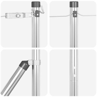 Palo della recinzione 7 pcs Argento Acciaio | homemem39