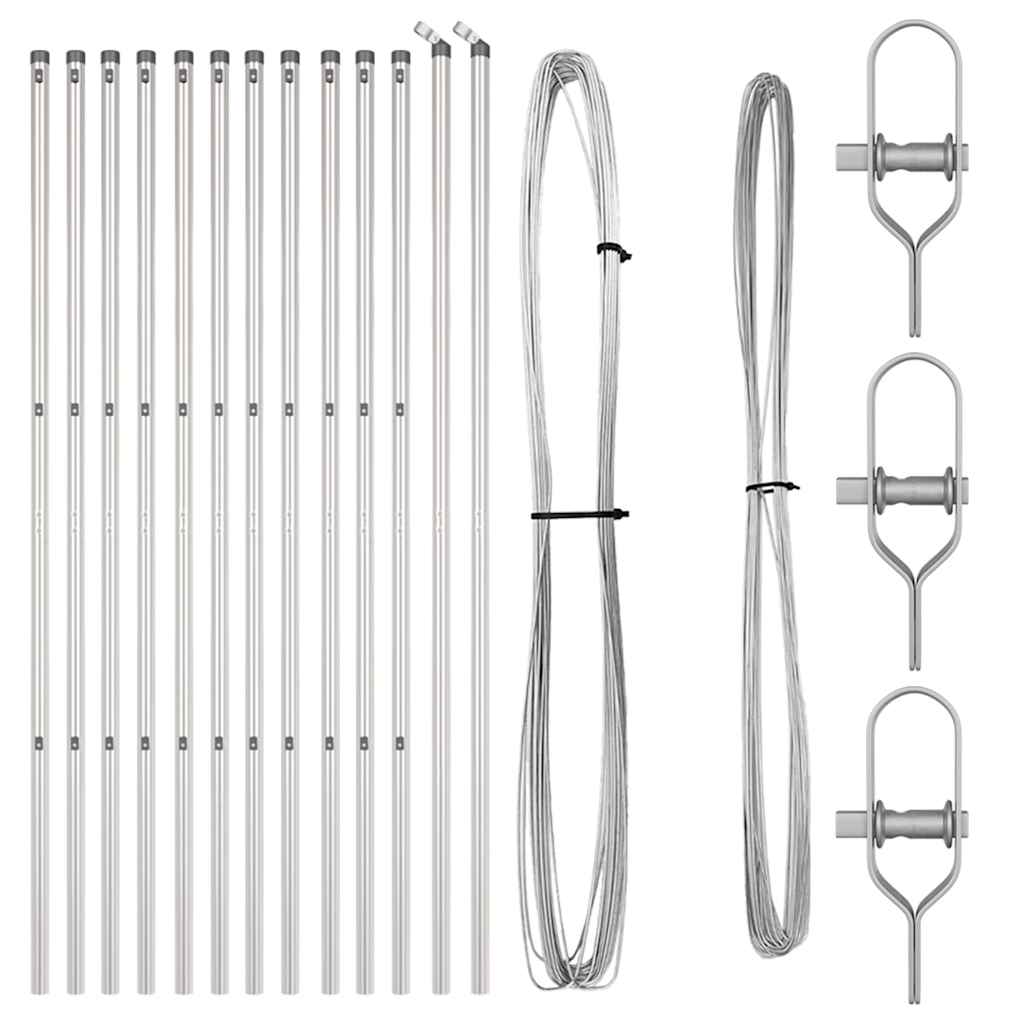 Palo per recinzione interrato 13 pcs Argento