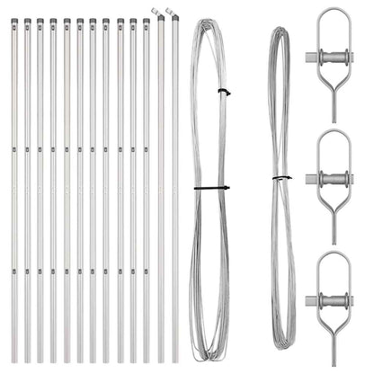 Palo per recinzione interrato 13 pcs Argento