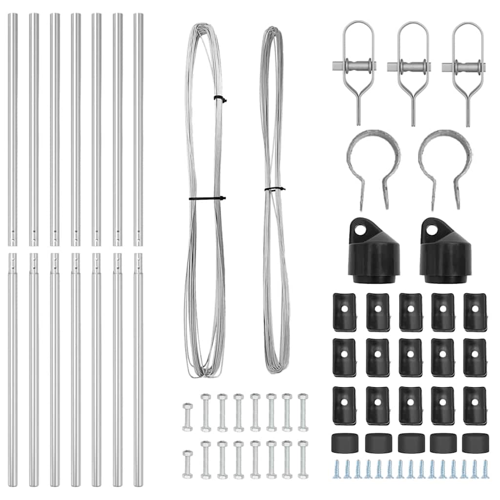 Palo della recinzione 7 pcs Argento Acciaio | homemem39