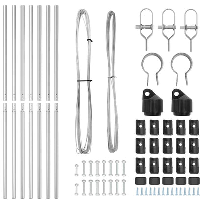 Palo della recinzione 7 pcs Argento Acciaio | homemem39