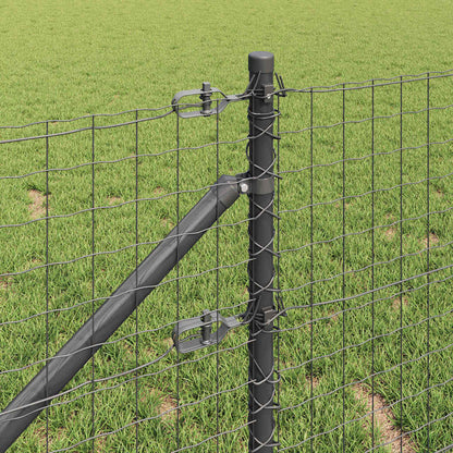 Palo da recinzione con picchetto a terra 7 pz Grigio | homemem39