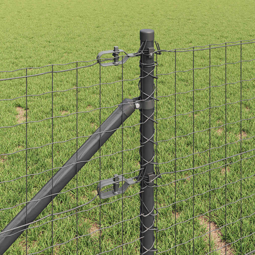 Palo da recinzione con picchetto a terra 7 pz Grigio | homemem39