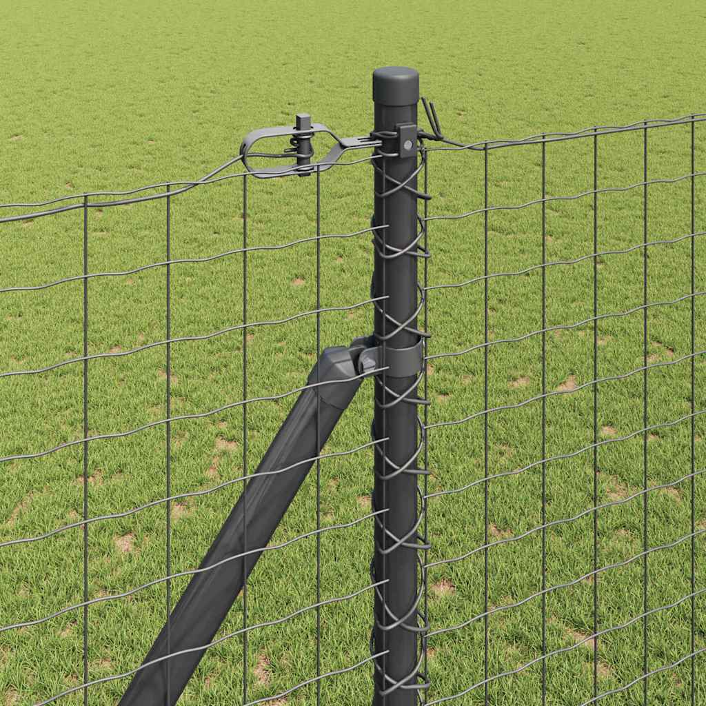 Palo da recinzione con picchetto a terra 7 pz Grigio | homemem39