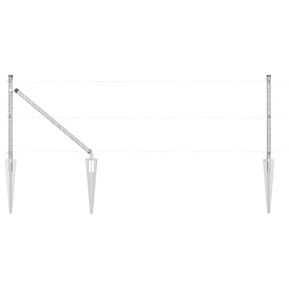 Palo della recinzione 7 pcs Argento Acciaio