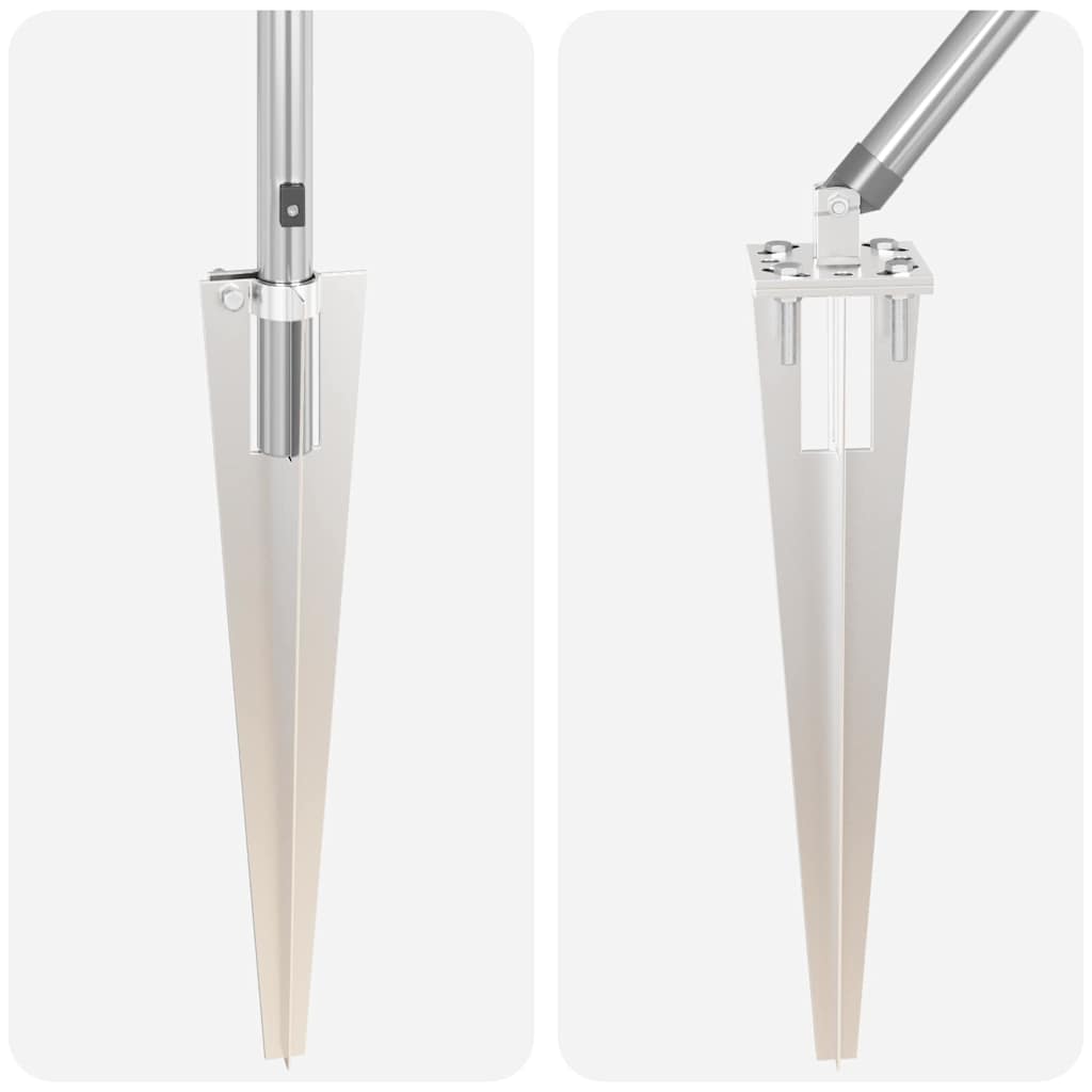 Palo della recinzione 7 pcs Argento Acciaio