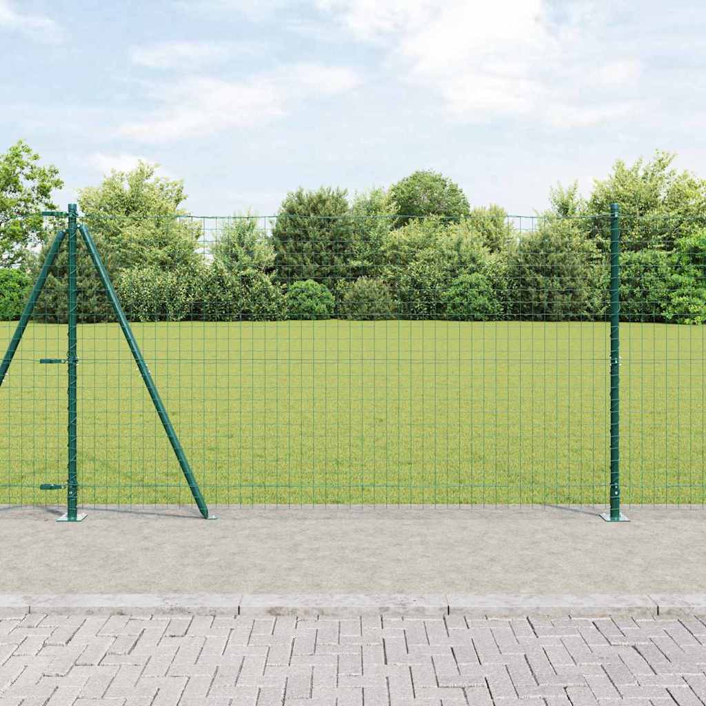 Palo per recinzione con base in cemento 7 pz Verde | homemem39