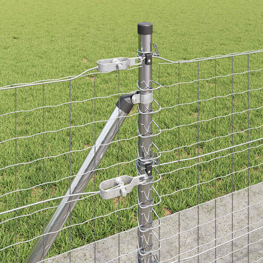 Palo per recinzione con base in cemento 13 pz Argento | homemem39