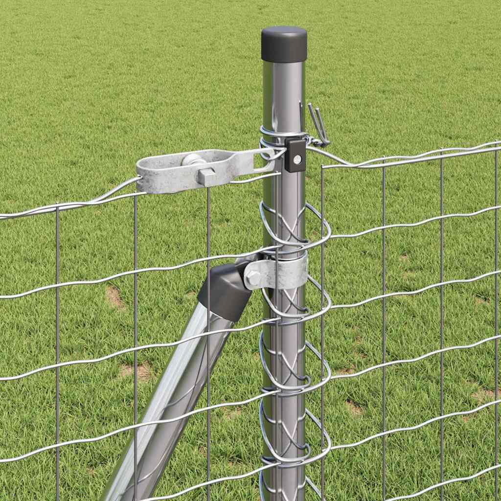 Palo per recinzione con base in cemento 7 pz Argento | homemem39