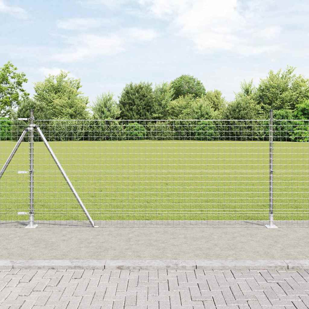 Palo per recinzione con base in cemento 7 pz Argento | homemem39