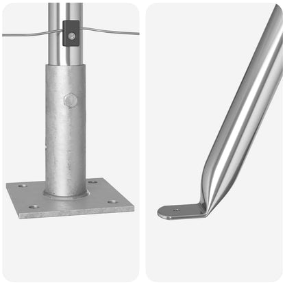 Palo per recinzione con base in cemento 7 pz Argento | homemem39