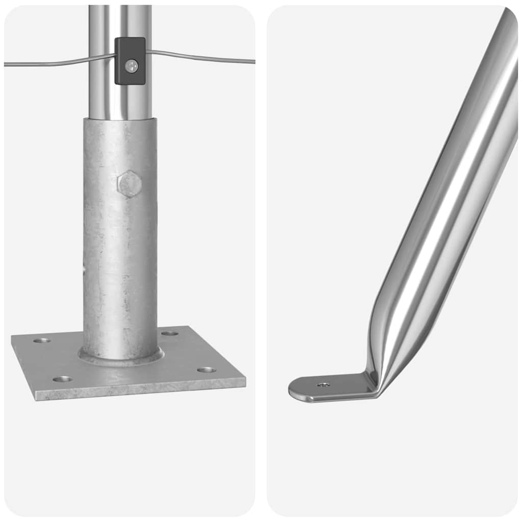 Palo per recinzione con base in cemento 13 pz Argento | homemem39